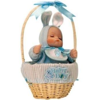 Music Box World 20254 - Figura decorativa de bebé en cesta