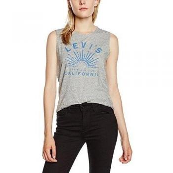 Levi's Graphic Muscle Tank - Top sin mangas para mujer, color h115- setting sun c2 graphic smokestack heather, talla XS