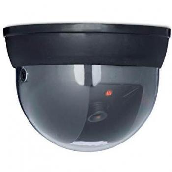 Cámara de Vigilancia Falsa Dome con Luz LED, Ajustable, Seguridad para el Hogar, Color Negro