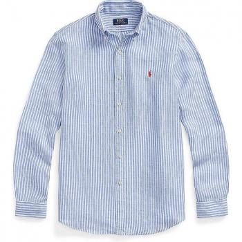 Polo Ralph Lauren Light Blue Linen Shirt Regular Fit for Men Size S