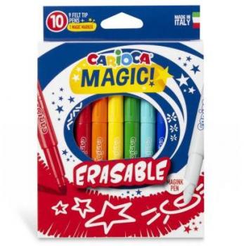 Carioca 43182 Rotuladores de Colores, Set de 10 Piezas con Punta Bloque y Tapa Transpirable, Incluye Colores Beige, Azul, Verde Claro, Menta, N
