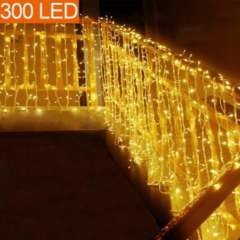 MOVEONSTEP Guirnaldas de Luces 300 LED 33m Guirnalda Luminosa Blanco Cálido 8 Modos Luces de Cadena para Fiestas Jardín Navidad Halloween Boda Iluminación Decorativa