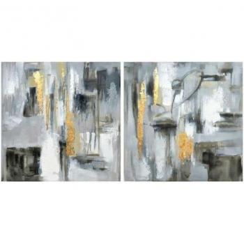 Cuadro Abstracto 80 x 80 cm Loft (2 Unidades)