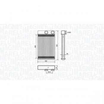 Radiador de calefacción MAGNETI MARELLI 350218478000 con intercambiador de calor para interior