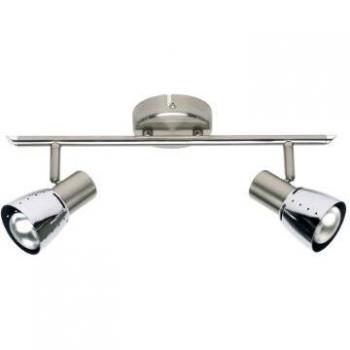 Lámpara de Techo Lava en Plata y Cromo E14 2 Focos Giratorios 40W