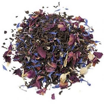 Aromas de Té - Té Rojo Pu Erh Tibetano Digestivo y Aromático Activador de Mente con Goji, Rosas, Aciano y Jazmin a Granel, 100 gr.