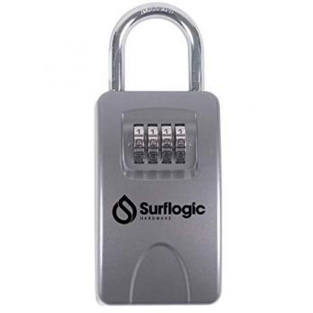 Surflogic Candado de Seguridad para Llaves Maxi Gris, tipo candado guarda llaves, dimensiones 76 x 190 x 45 mm, color plata