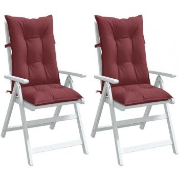 Cojines para silla con respaldo alto 2 vinos rojos 120x50x7 cm