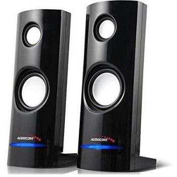 Audiocore AC860 - Altavoces para PC, USB, 2x4W, Auto Alimentado, Color Negro