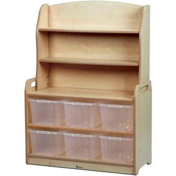 Welsh Dresser Display Storage Unit with 6 Clear Tubs by Millhouse