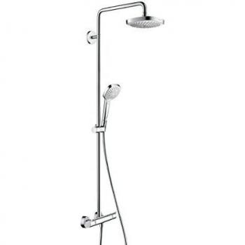 Hansgrohe 27256400 Croma Select E 180 columna de ducha, 4 tipos de chorro, blanco/cromo