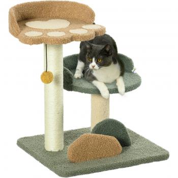 Árbol Rascador Pequeño para Gatos 52 cm con Cama Poste de Sisal y Bola Colgante 43x39x52 cm Multicolor
