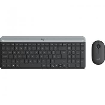 Logitech Slim Wireless Combo MK470 - Teclado y Ratón inalámbricos QWERTY Nórdico en Grafito