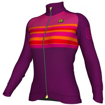 Ale PRR Stripe Maillot Manga Larga, Mujer, Violeta / Rosa, M
