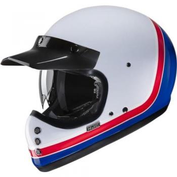 Casco HJC V60 Scoby MC21 - Motopasión Store, Casco HJC V60 Scoby - Blanco Rojo Azul (XL)