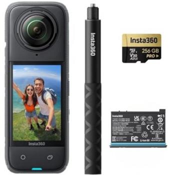 Insta360 X4 Paquete de Aventura - Cámara de Acción Impermeable 360° 8K, Video Gran Angular 4K, Protectores de Lentes Extraíbles, Batería de 135 Minutos, Edición