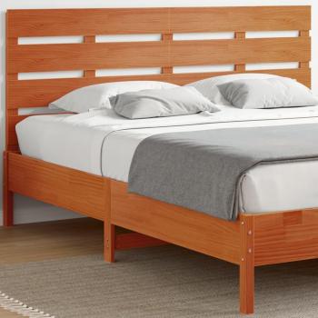 Cabecero de cama de madera maciza de pino tejido marrón 180 cm