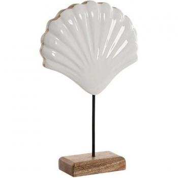 Figura Decorativa Home ESPRIT Blanco Natural Concha Mediterráneo 17 x 5 x 29 cm