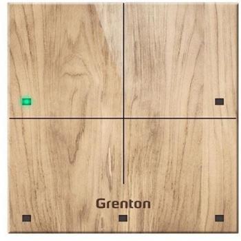 Panel Táctil Grenton de 4 Campos Táctiles TF-Bus con Frente de Madera Clara