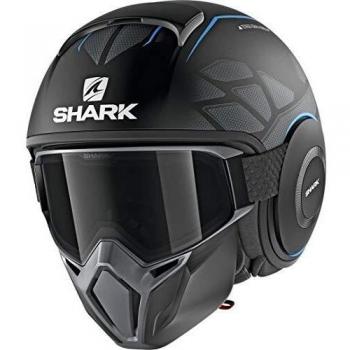 Shark Casco Jet Drak Street Hurok negro antracita azul KBK talla M