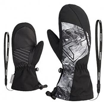 Guantes de Esquí Ziener Lavalino ASR AW para Niños, Talla 5.5, Impermeables y Estilosos en Color Negro/Grey
