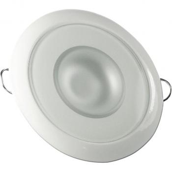 LUMITEC 113120 MIRAGE - FLUSH MOUNT DOWN LIGHT - GLASS FINISH/WHITE BEZEL - 4-COLOR WHITE/RED/BLUE/PURPLE NON DIMMING
