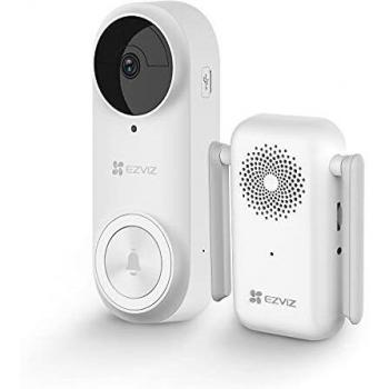 EZVIZ Timbre de Puerta 2K Kit de Timbre con Vídeo Inalámbrico Batería Recargable 5200mAh, AI Detección de Personas, Audio Bidireccional, Visión Nocturna y IP65, H.265, DB2 3MP