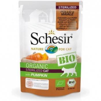 Schesir BIO Organic Beef & Chicken with Apple Wet Cat Food Pouches - 6 x 85g