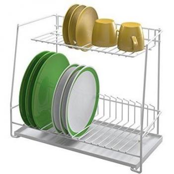 Metaltex ESCURREPLATOS 2 Pisos C/Bandeja 'Lagon', Blanco, Estandar