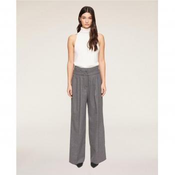 Pantalones palazzo de franela con pinzas para mujer de la marca Motivi
