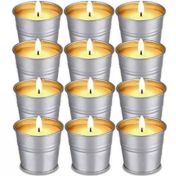 12 Velas de Citronela - FURNIZONE Velas Exterior Vela Perfumada Velas Aromaticas de Soja 120-180 Horas para Exteriores Camping Jardín
