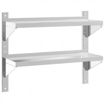Estante de Pared Acero Inoxidable Plateado 75x23,5x60 cm - Mueble Almacenaje Estantería para Oficina, Estudio, Dormitorio, Estante Flotante