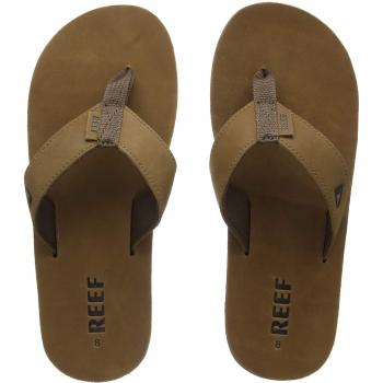 Reef - Chanclas de piel para hombre, Marrón, 45