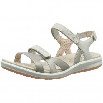 Ecco Women's Cruise II Nubuck Flat Sandal - Silver Grey/Gravel/Rose Dust EU 41