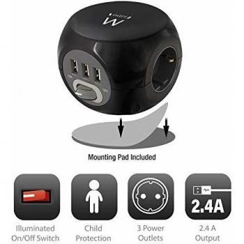 Ewent EW3938 Interior Negro Adaptador e inversor de Corriente - Fuente de Alimentación