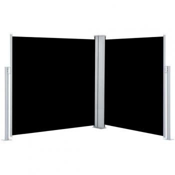 Toldo lateral retráctil negro 140x600 cm