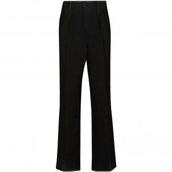 Maison Margiela Women's Black Straight Wool Trousers, Size 40 (XS)