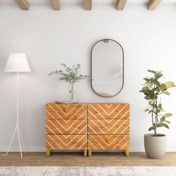 Armario auxiliar vidaXL 2 uds madera mango marrón negro 60x33,5x75cm