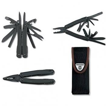 Victorinox SwissTool Spirit XBS 3.0224.3CN Black Oxide Multi-Tool with Nylon Sheath, Multifunctional Knife Pliers, Swiss Made, 25 Functions with Lock