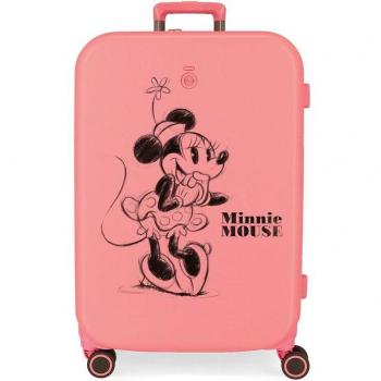 Disney Maleta Mediana Disney Happiness 70 cm Expandible Rígida Coral con Capacidad de 79L