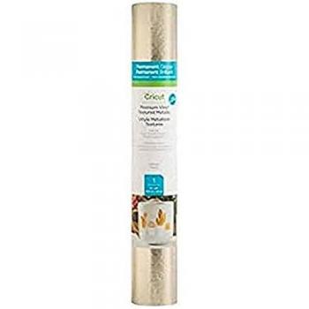 Cricut Textured Metallic Premium Vinyl Metálico Texturizado – Permanente, Plateado, Talla única
