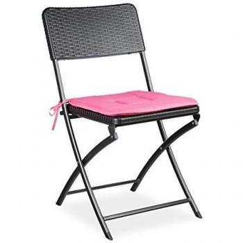 Relaxdays 1 10020055_415-Silla Plegable de jardín, Negro, 50x44x82 cm