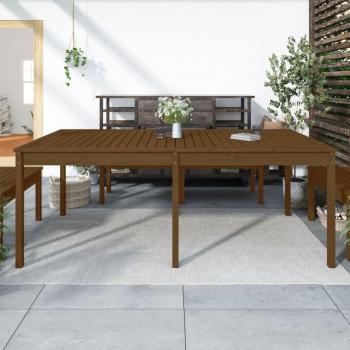 Mesa de jardín ámbar madera maciza de pino 203,5x100x76cm Marrón miel