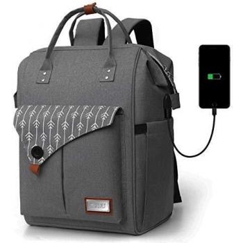 RJEU Mochila Mujer para Portátil Mochilas Escolares Juveniles con Puerto USB Resistente al Agua 35L