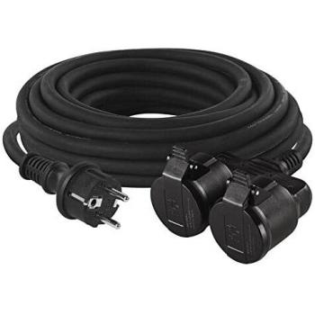 Emos H07RR-F3G - Cable alargador con 2 enchufes Schuko