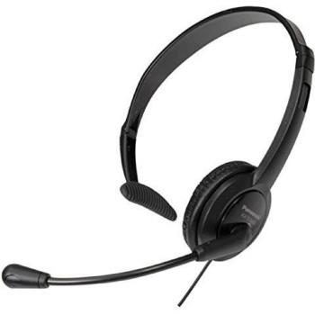 Panasonic RP-TCA400E-K - Auriculares de Diadema Cerrados de Tipo Mono con Micrófono para Conectar con Telefonía, Color Negro