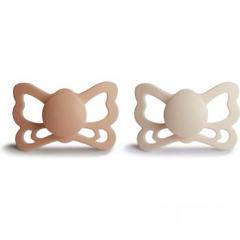 Pack de 2 chupetes anatómicos Frigg Butterfly Silky/Cream 6 meses