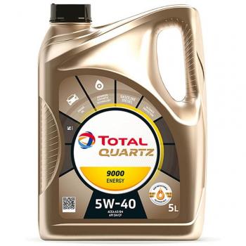 Total Quartz 9000 Energy 5W40 Aceite de motor sintético 5 litros, viscosidad 5W-40, tecnología de bajo desgaste, excelente protección contra el desgaste y la corrosión, rendimiento optimizado en condiciones extremas