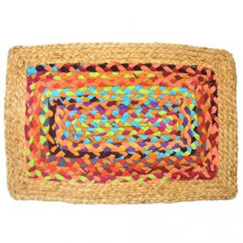 Salvamantel Rectangular de Yute Trenzado Marrón - Ideal para Decoración Rústica y Boho