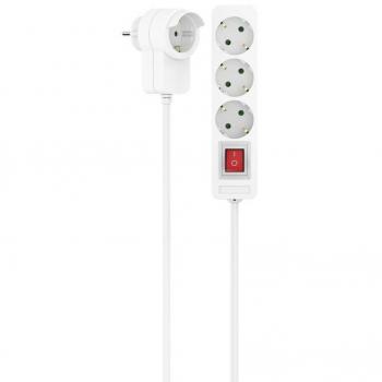Regleta Enchufes Hama con 3 Tomas, Interruptor y Enchufe Adicional de 1,4 metros en Color Blanco